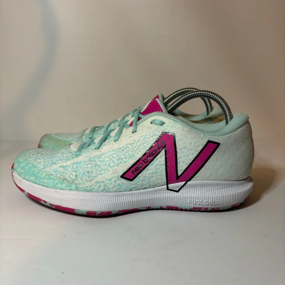 New Balance Womens Fuelcell 996 V4 Tennis Shoes WCH996N4 White Pink Blue Sz 10 - Picture 2 of 9